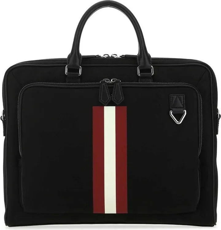 Bally Logo Stripe Zipped Briefcase