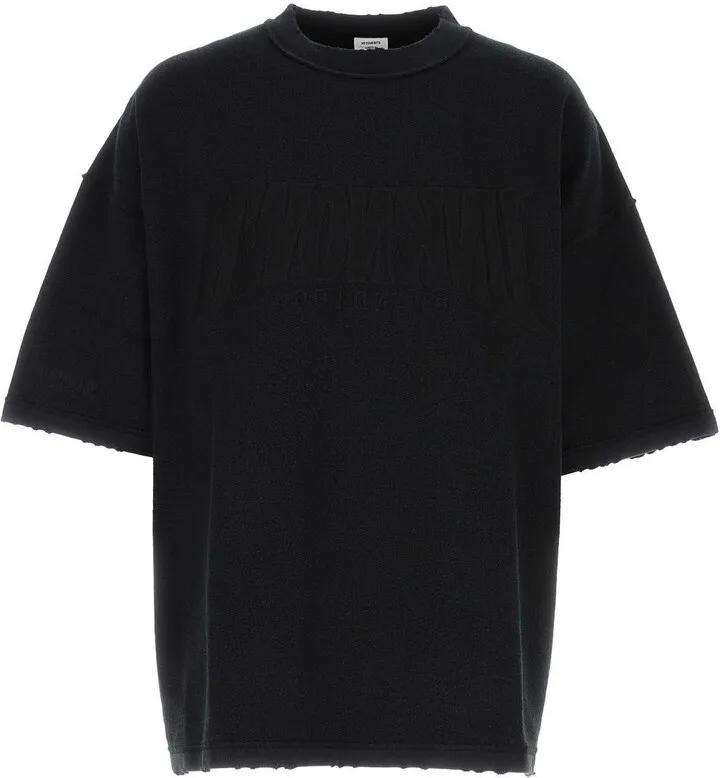 Black Cotton Blend Oversize T-shirt