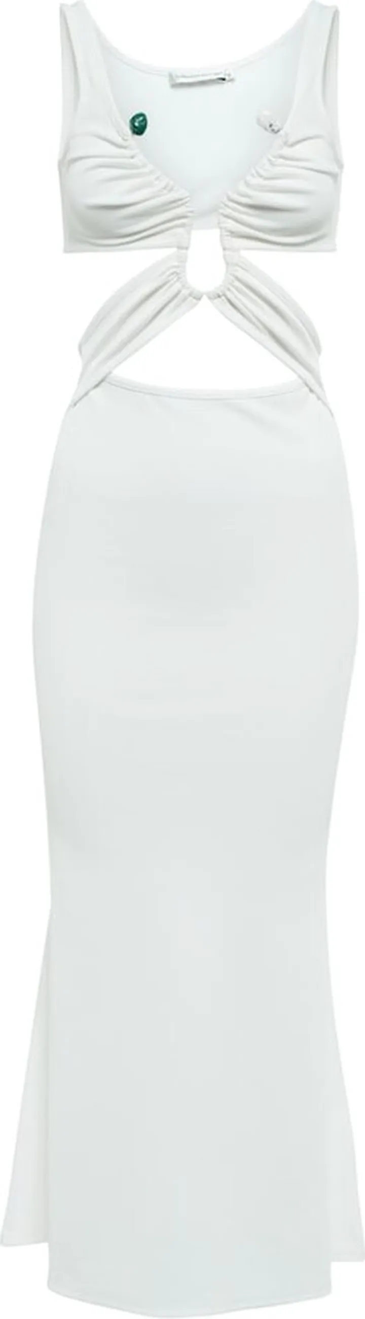Ring-detail cutout midi dress