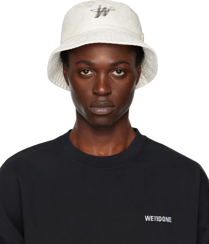We11done White Logo Bucket Hat