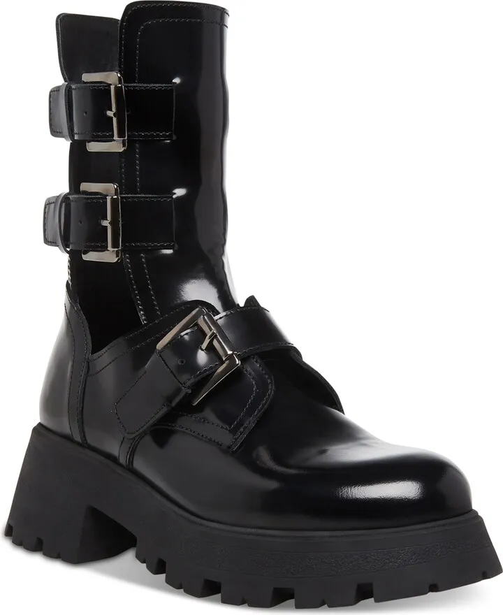 Steve Madden Women's Okara Strappy Buckle Combat Boots