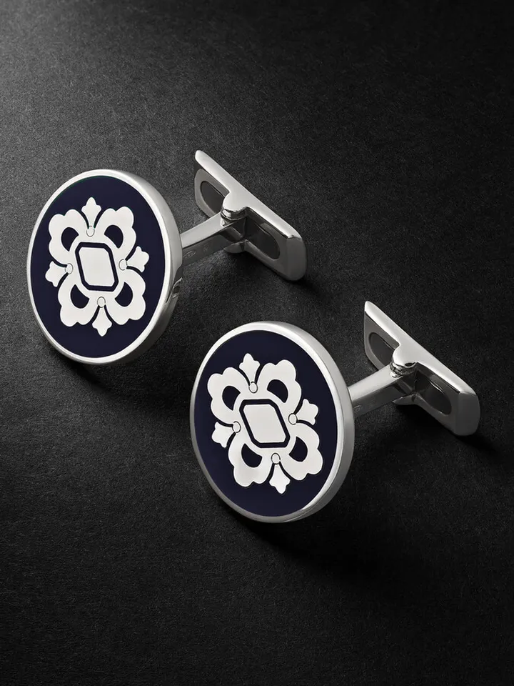 Opera Silver and Enamel Cufflinks