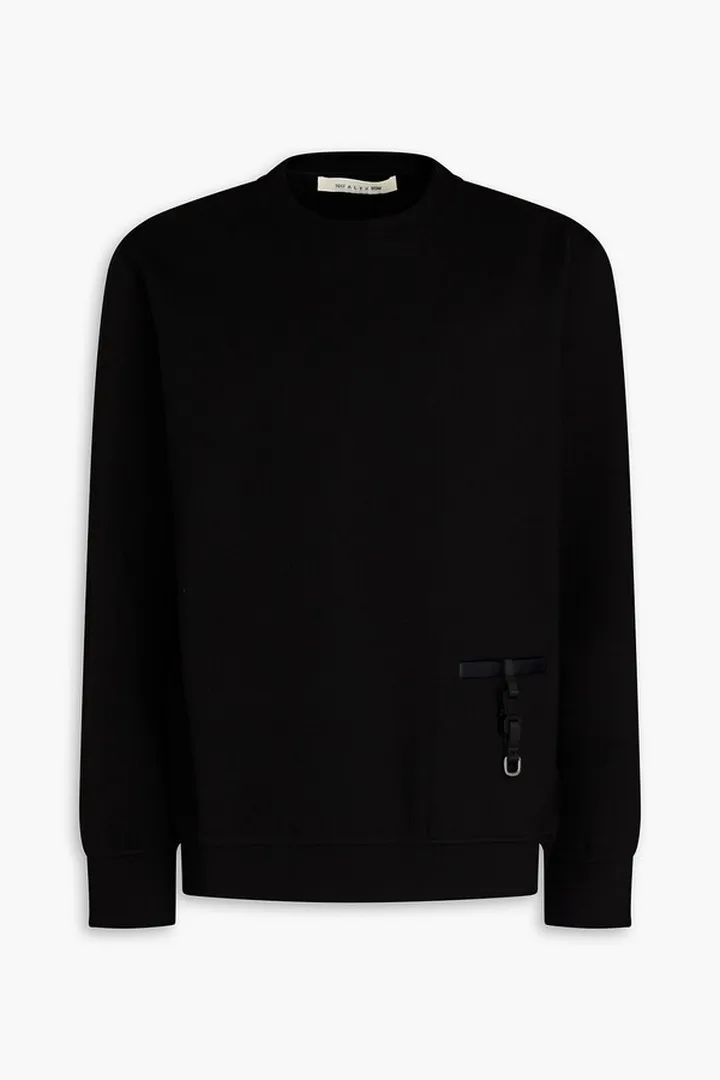 Buckle-detailed stretch-ponte sweatshirt