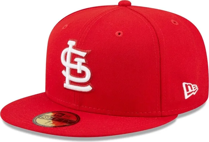 Men's New Era Red St. Louis Cardinals Logo White 59FIFTY Fitted Hat