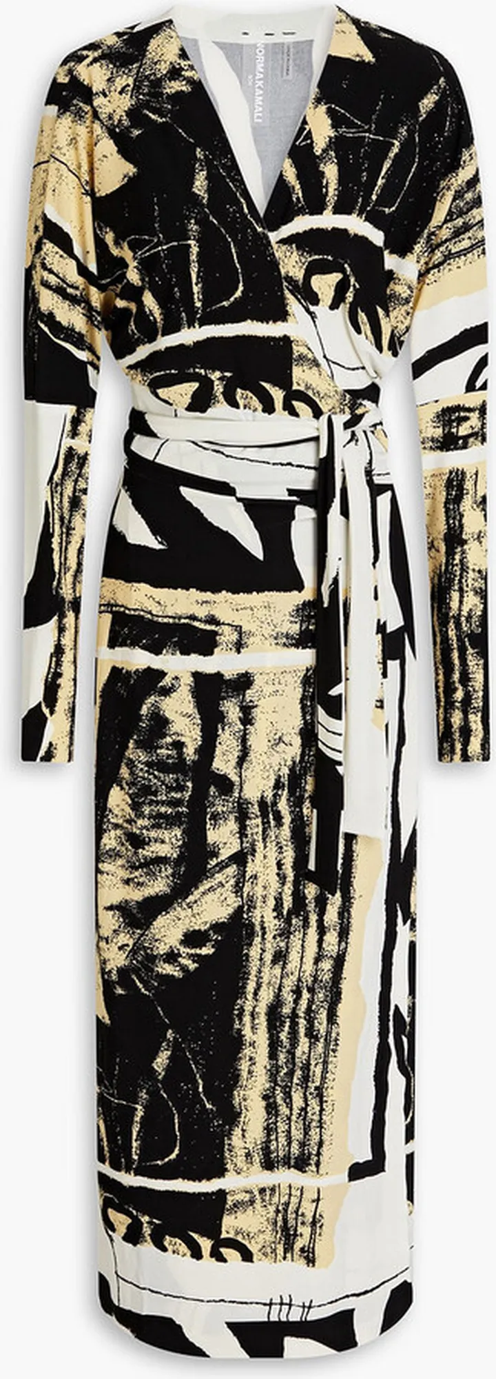 Printed stretch-jersey midi wrap dress