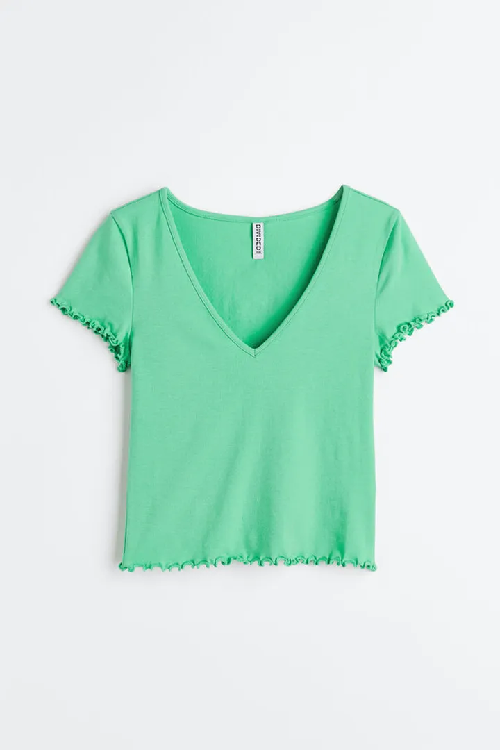 V-neck Crop Top