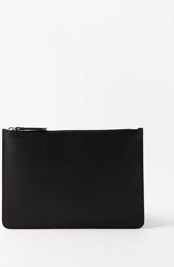 Four Stitch Grained-leather Pouch