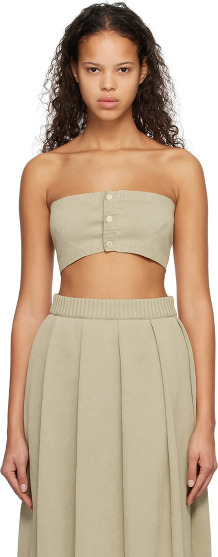 AURALEE Khaki Strapless Camisole