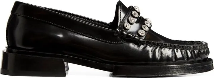 Sandro Leather Embellished Loafers