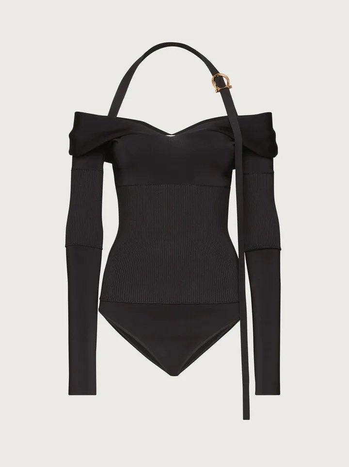 Ferragamo Women Halter strap body Black