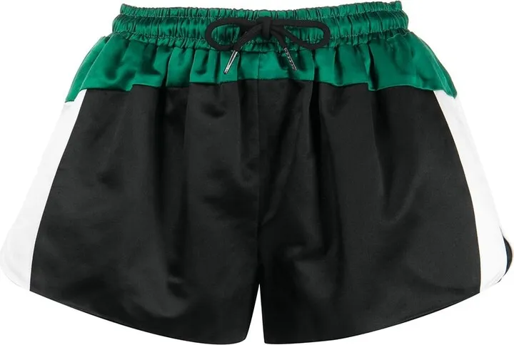 Colour-Block Satin Mini Shorts