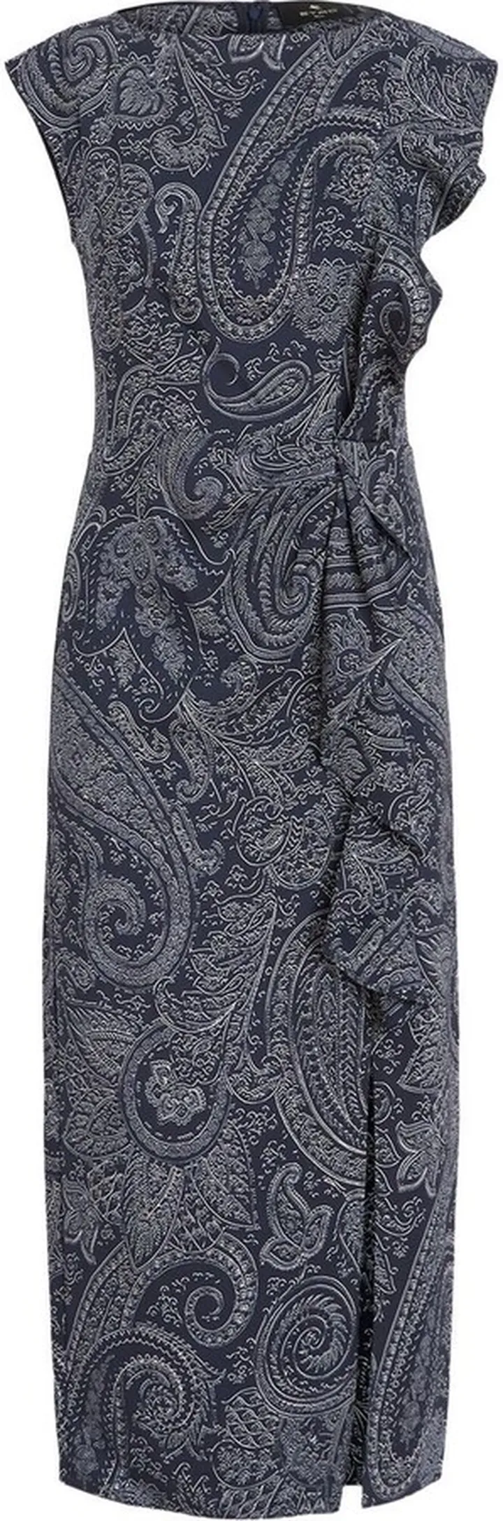 Paisley-Print Ruffled Dress