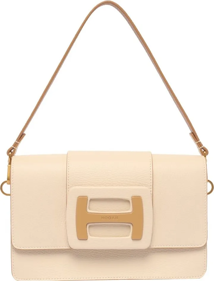 Hogan Logo Plaque Foldover-Top Shoulder Bag