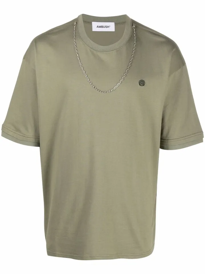 embroidered-motif short-sleeve T-shirt