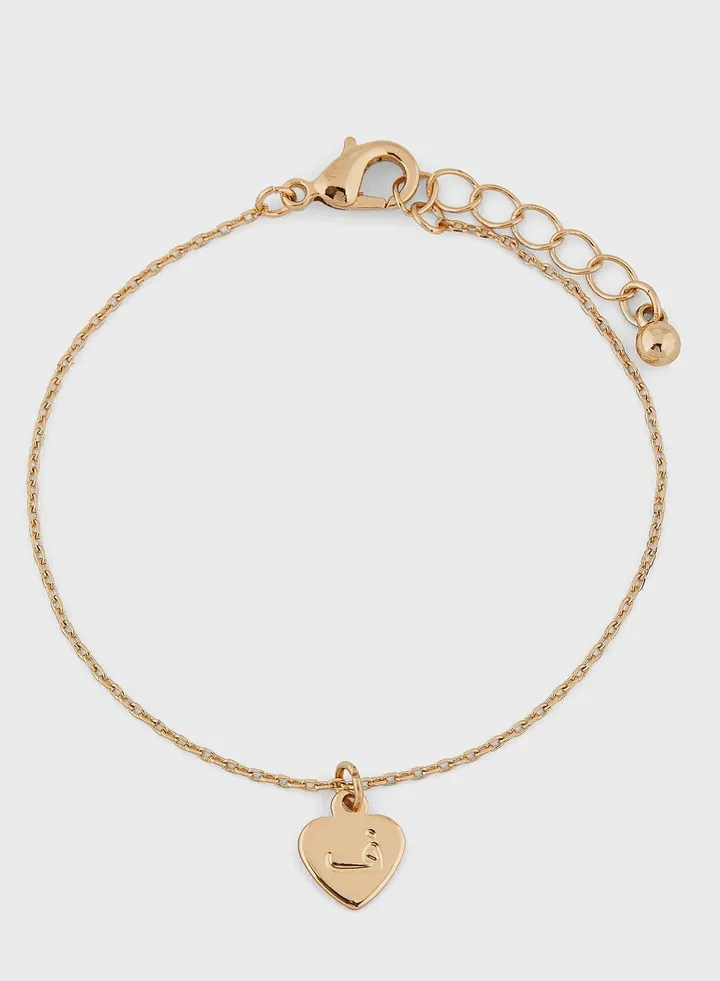 Arabic Initial "F" Charm Bracelet