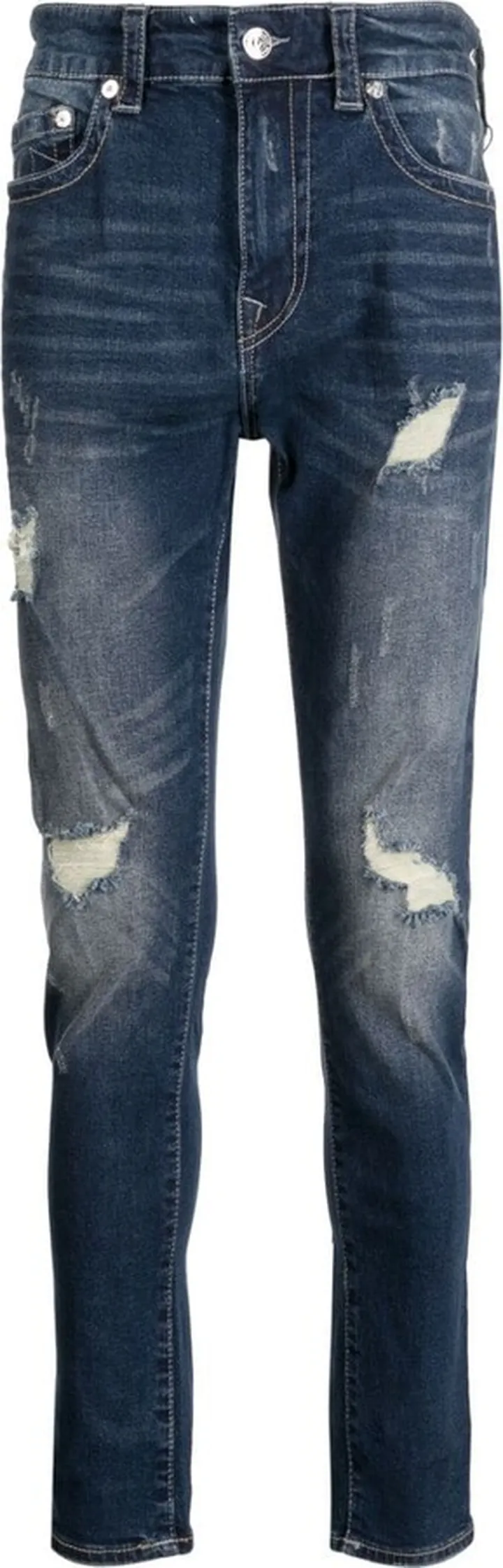 Distressed-Effect Denim Skinny-Jeans