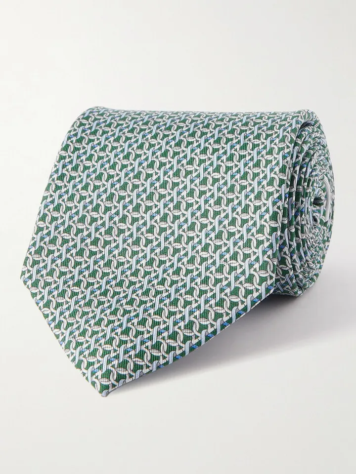 8cm Printed Silk Tie