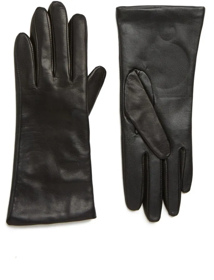 Cashmere Lined Leather Touchscreen Gloves