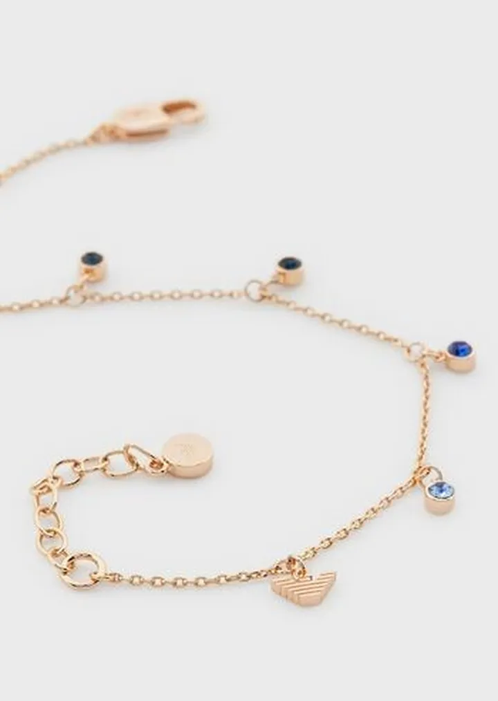 Rose Gold-Tone Brass Station Bracelet