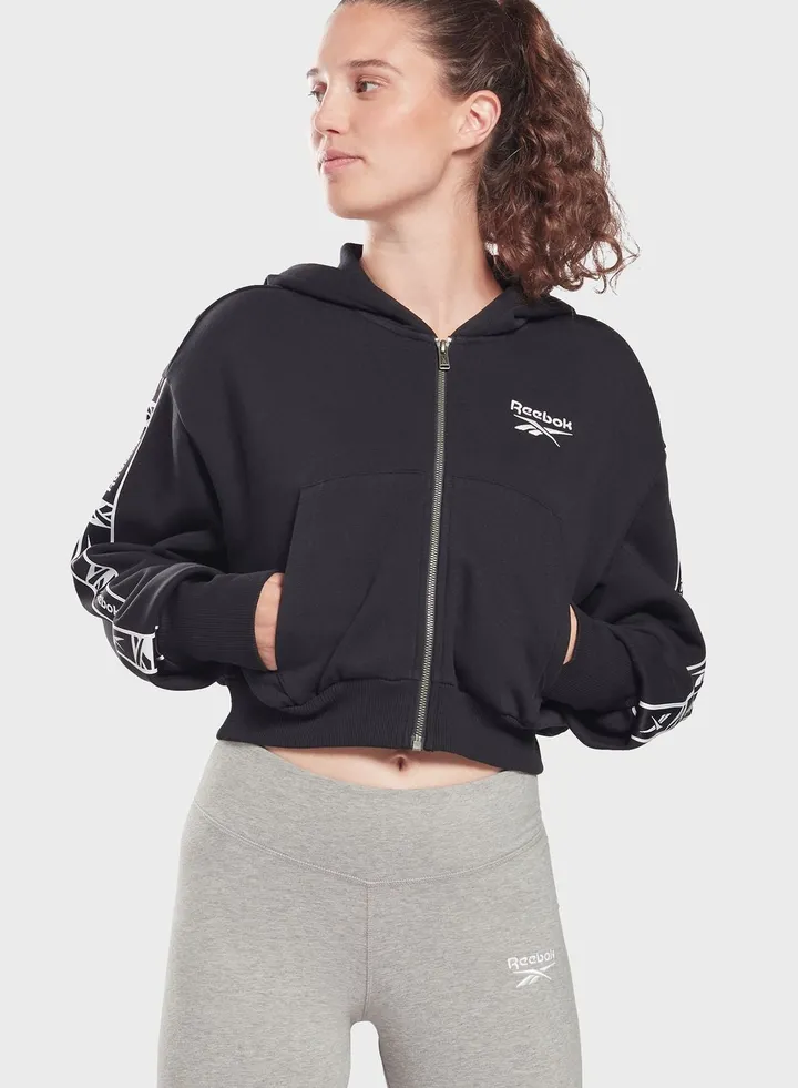 Tape Zip Up Hoodie