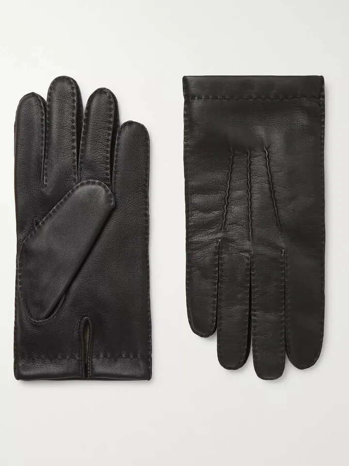 Shaftesbury Touchscreen Cashmere-Lined Leather Gloves