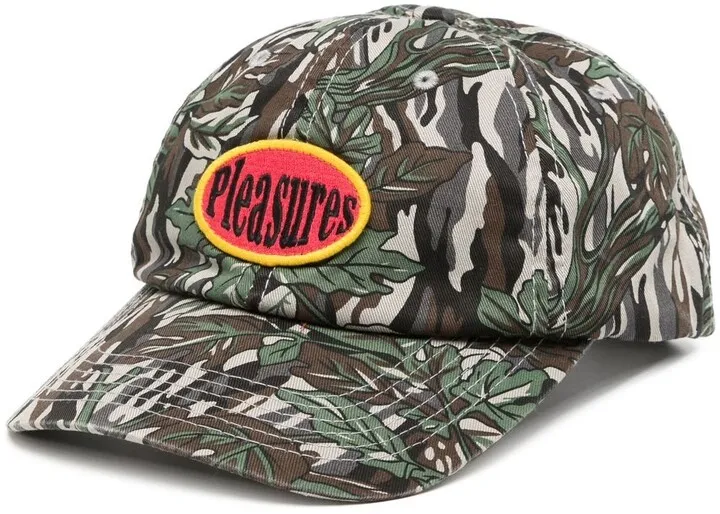 Leaf-Print Cotton Cap