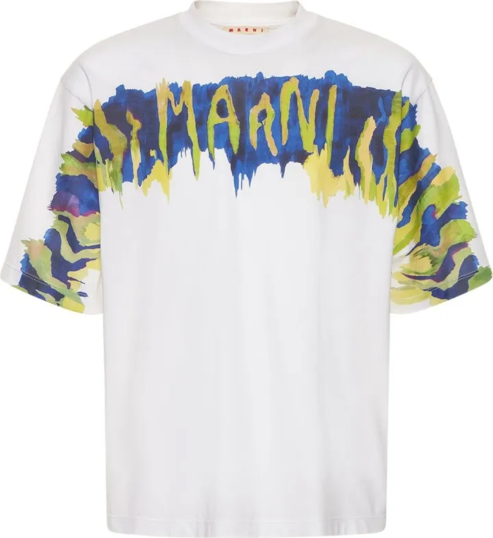 Printed logo cotton jersey t-shirt