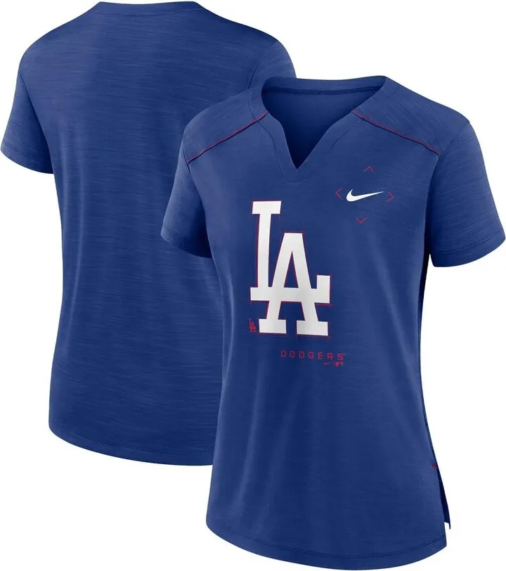 Women's Nike Royal Los Angeles Dodgers Pure Pride Boxy Performance Notch Neck T-shirt