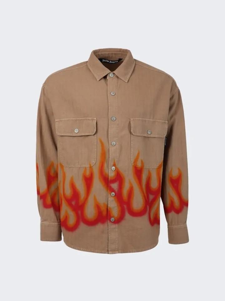 Burning Herringbone Shirt Beige