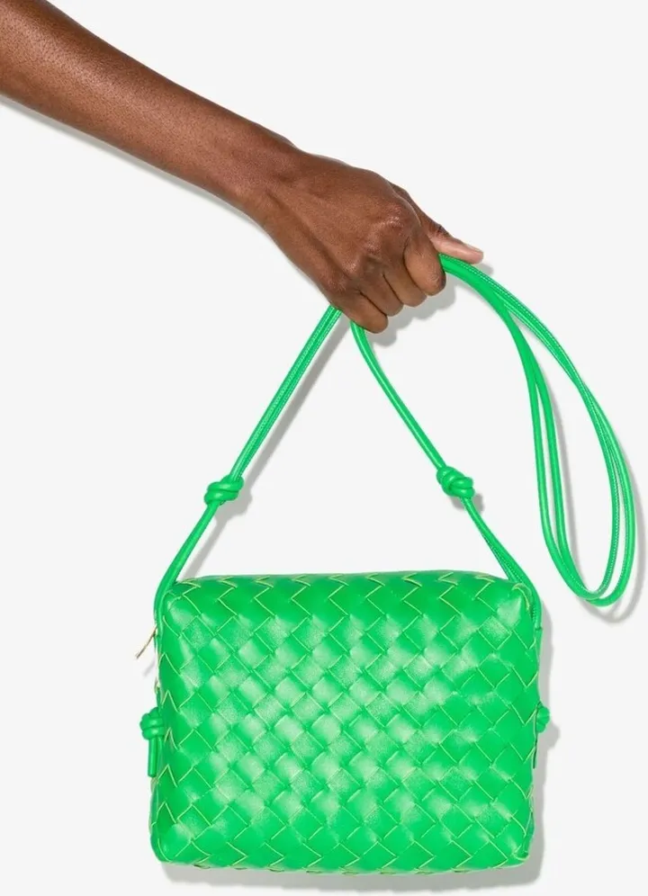 Green Small Loop Leather Camera Bag