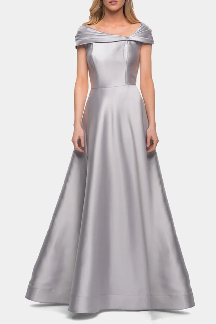 Long A-Line Off The Shoulder Gown Pockets
