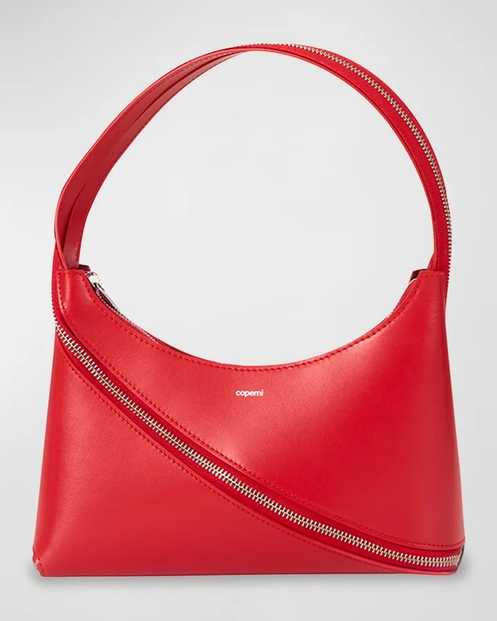 Zip Faux Leather Shoulder Bag