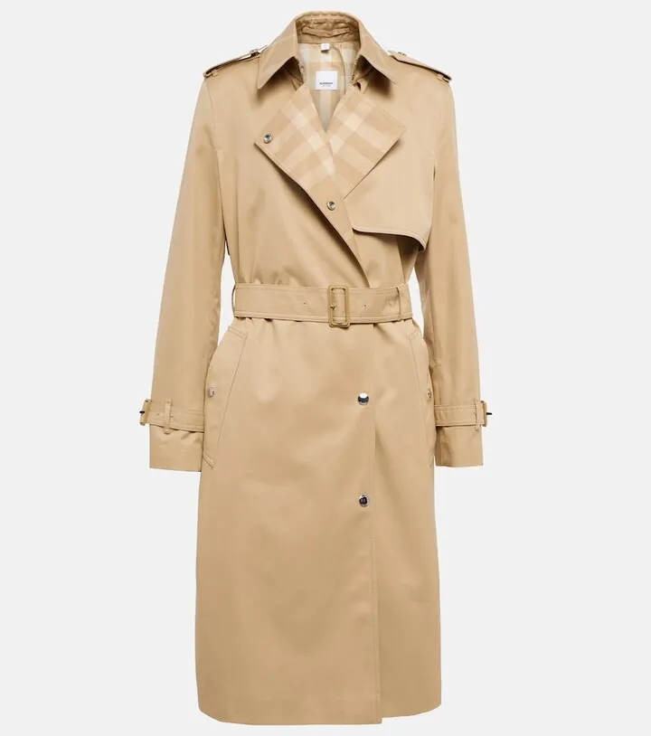 Cotton gabardine trench coat