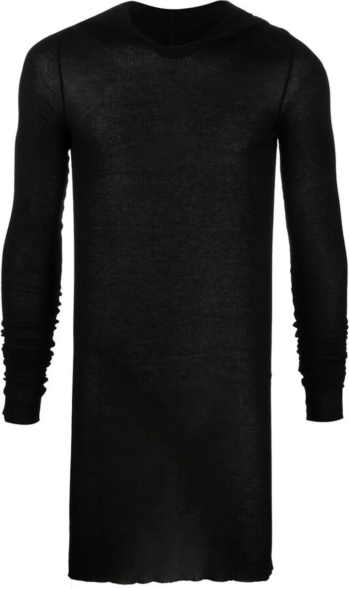 hooded ribbed long-sleeve T-shirt