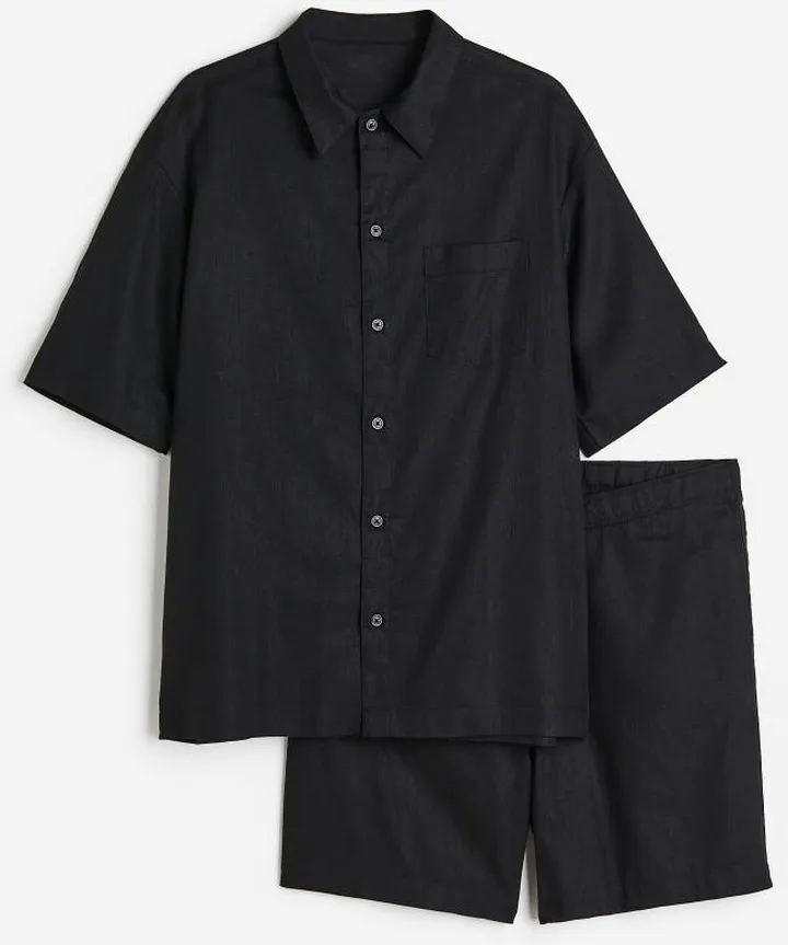Relaxed Fit Linen-blend Pajamas