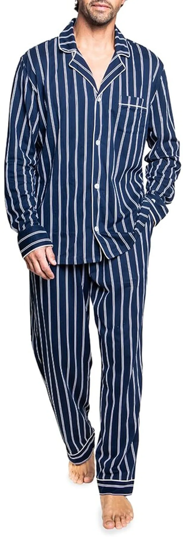 Men's Grant Pinstripe Classic Luxe Pima Cotton Pajama Set