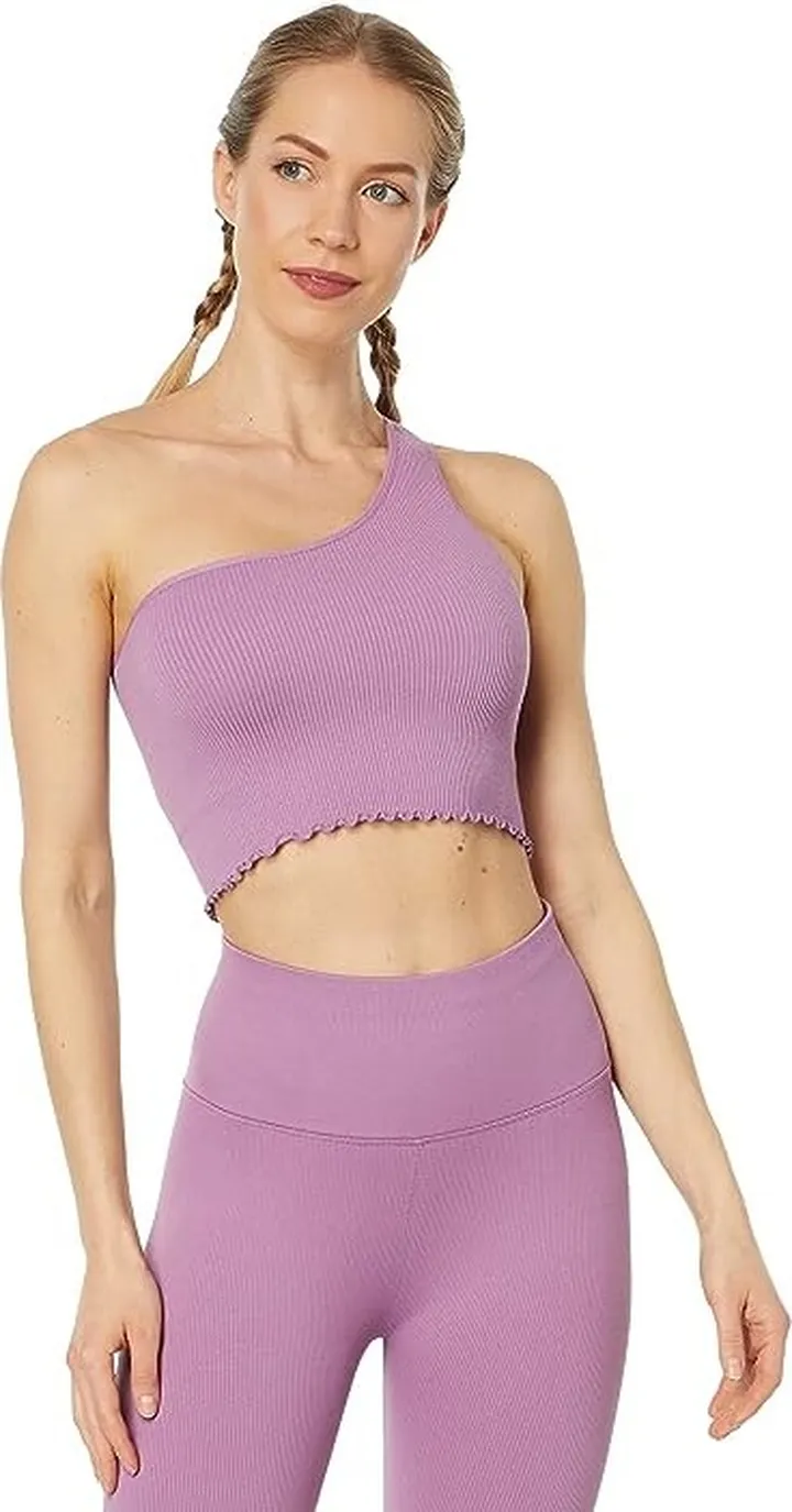 Spiritual Gangster Luna One Shoulder Seamless Tank (Amethyst) Women's Clothing