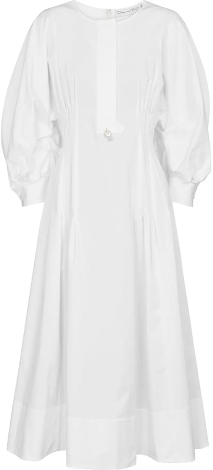 Embellished stretch-cotton midi dress