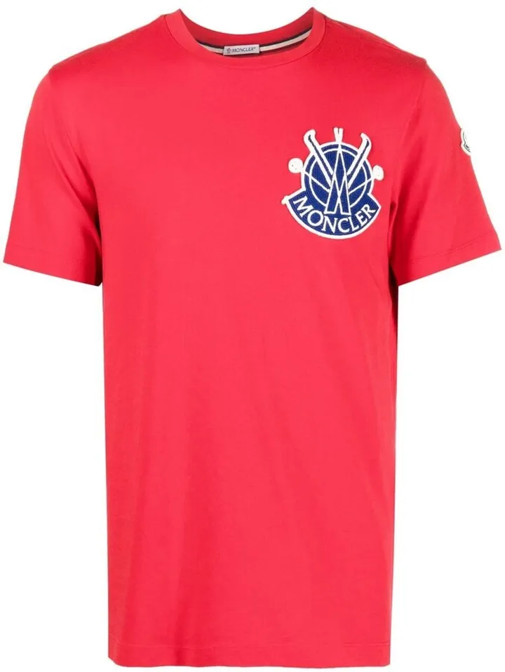 embroidered logo-patch T-shirt