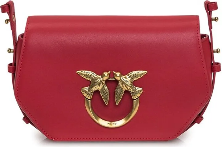 Pinko Exagon Logo Plaque Fold-Over Crossbody Bag