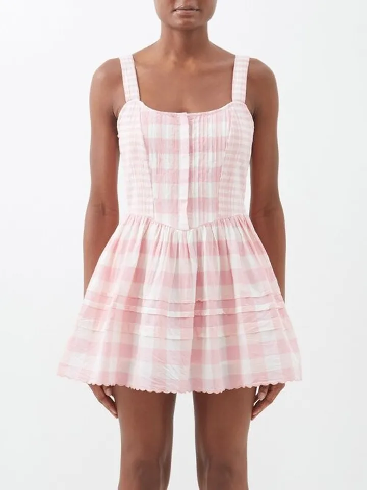 Chennedy Checked-cotton Mini Dress