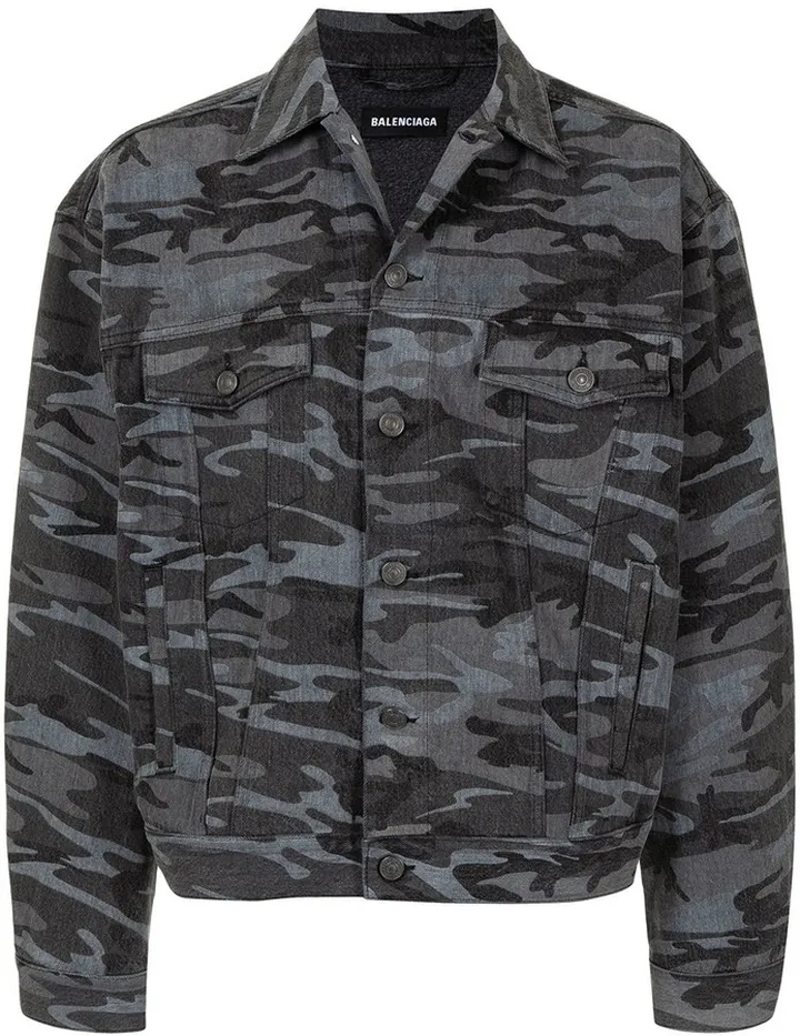 Camouflage-Print Denim Jacket