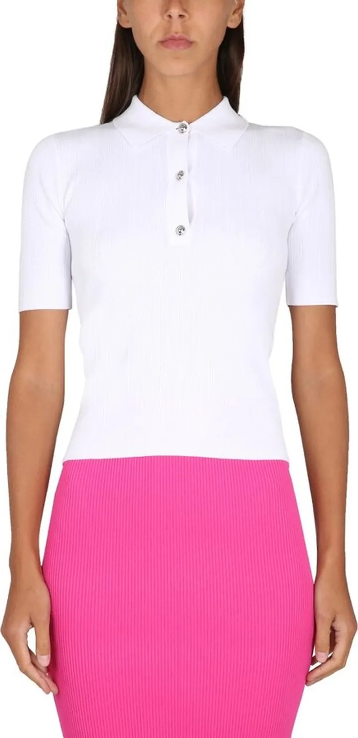 Michael Michael Kors Fine-Ribbed Long-Sleeved Polo Shirt