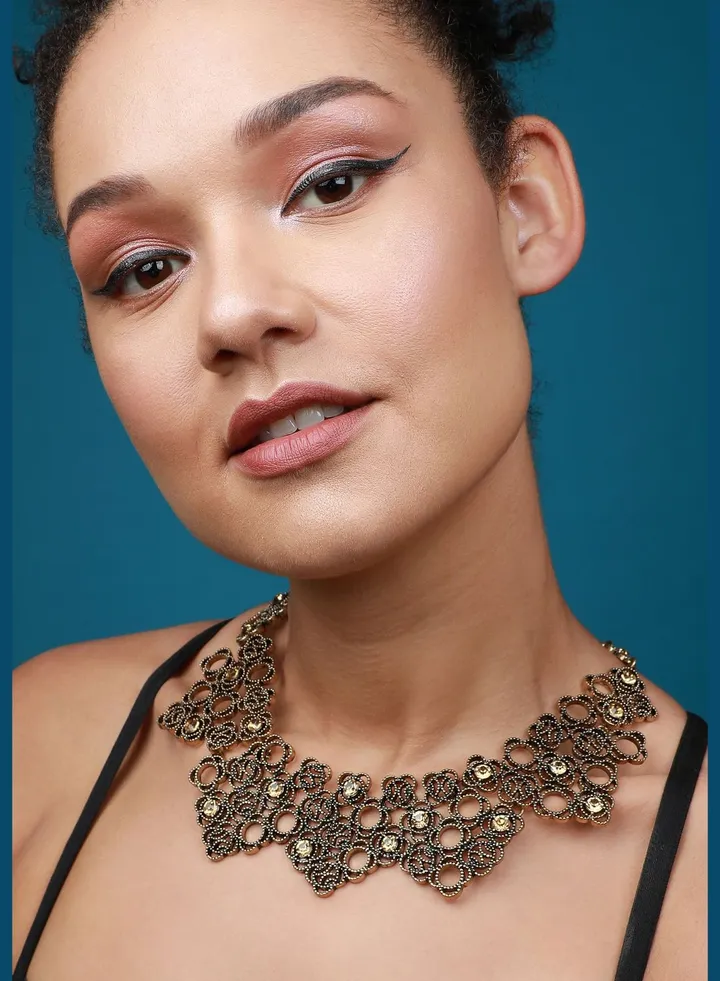 Gold Plated Designer Stone Party Wear Necklace For Women