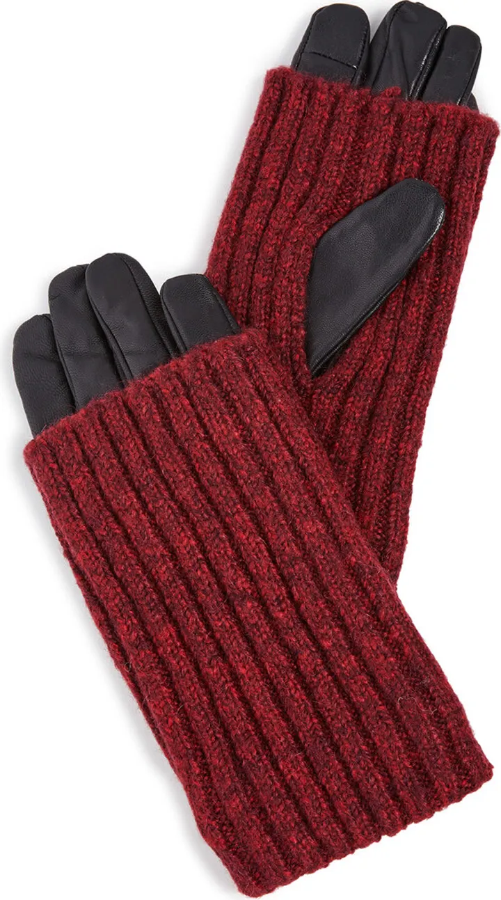 Carolina Amato Touch Tech Wood Smoke Overlay Gloves