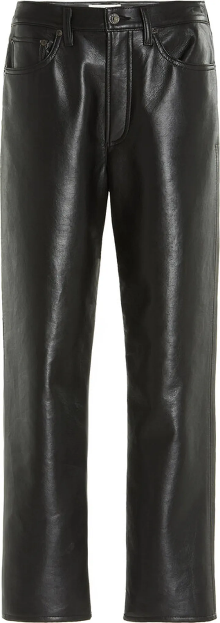 Women's 90's High-Rise Recycled Leather Straight-Leg Pants