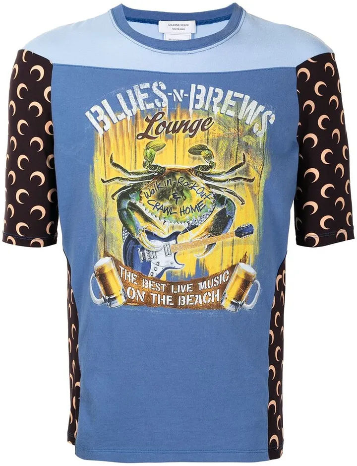 graphic-print panelled T-shirt