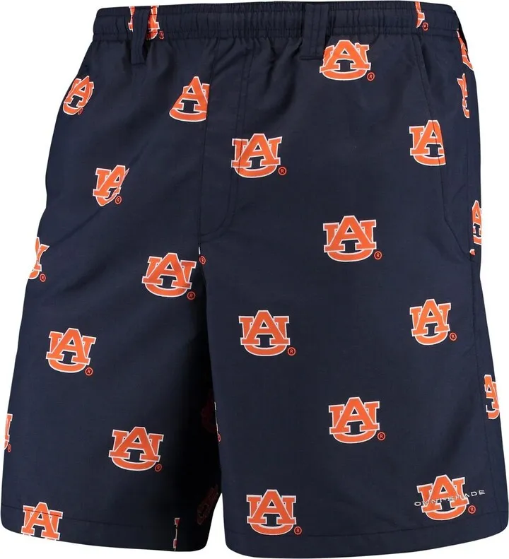 Men's Columbia Pfg Navy Auburn Tigers Backcast Ii 8" Omni-Shade Hybrid Shorts