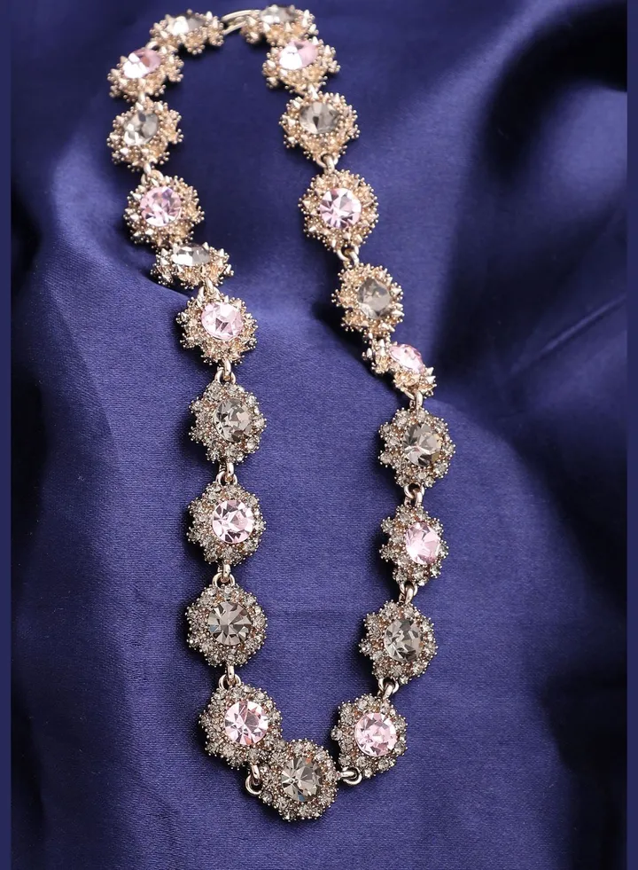 Silver Plated Designer Stone Necklace