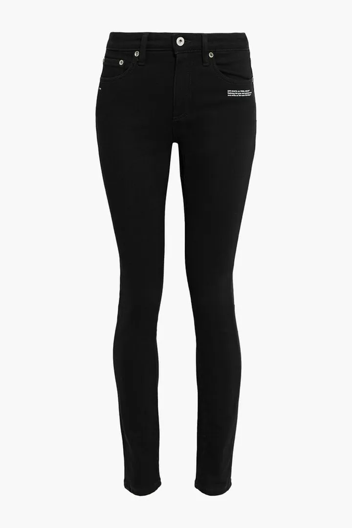 Printed mid-rise skinny jeans